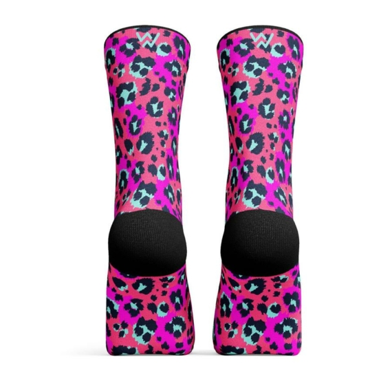 Wabiks Pink Leopard zokni - S (35-38)