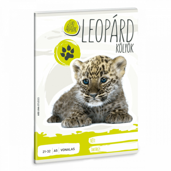 Cuki állatok vonalas füzet - A5 - 32 lap - 21-32 - leopárd