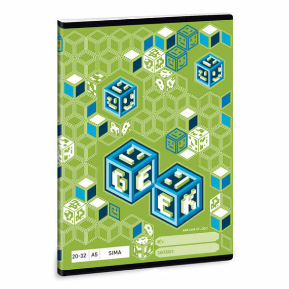 Geek sima füzet - A5 - 32 lap - zöld