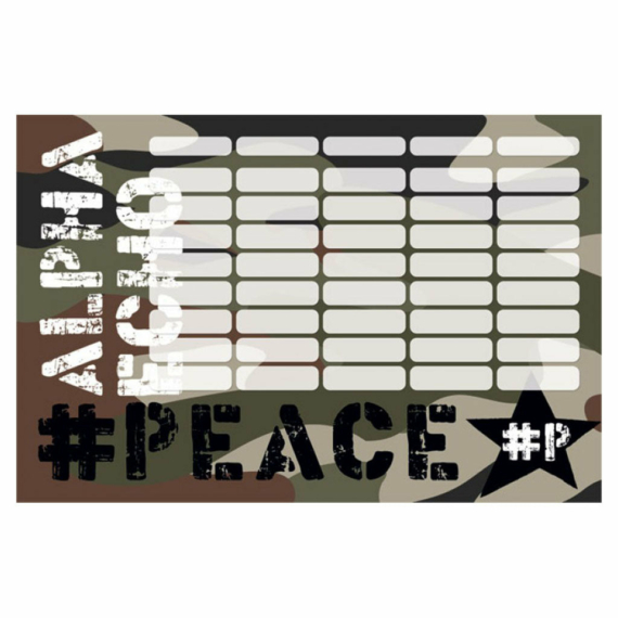 Military órarend nagy - kétoldalas - #Peace Alpha-Tango-Mike
